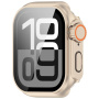 Husă tip carte în stil Watch Ultra cu sticlă securizată pentru Apple Watch 46mm - auriu