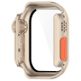 Husă tip carte în stil Watch Ultra cu sticlă securizată pentru Apple Watch 46mm - auriu