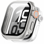 Husă tip carte în stil Watch Ultra cu sticlă securizată pentru Apple Watch 46mm - argintiu