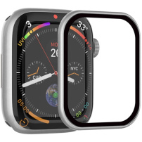 Rurihai sticlă securizată cu ramă din plastic pentru Apple Watch 42mm (Seriile 10 / 11) - argintiu