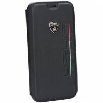 Carcasă flip originală Lamborghini URUS, pentru iPhone X / XS - negru