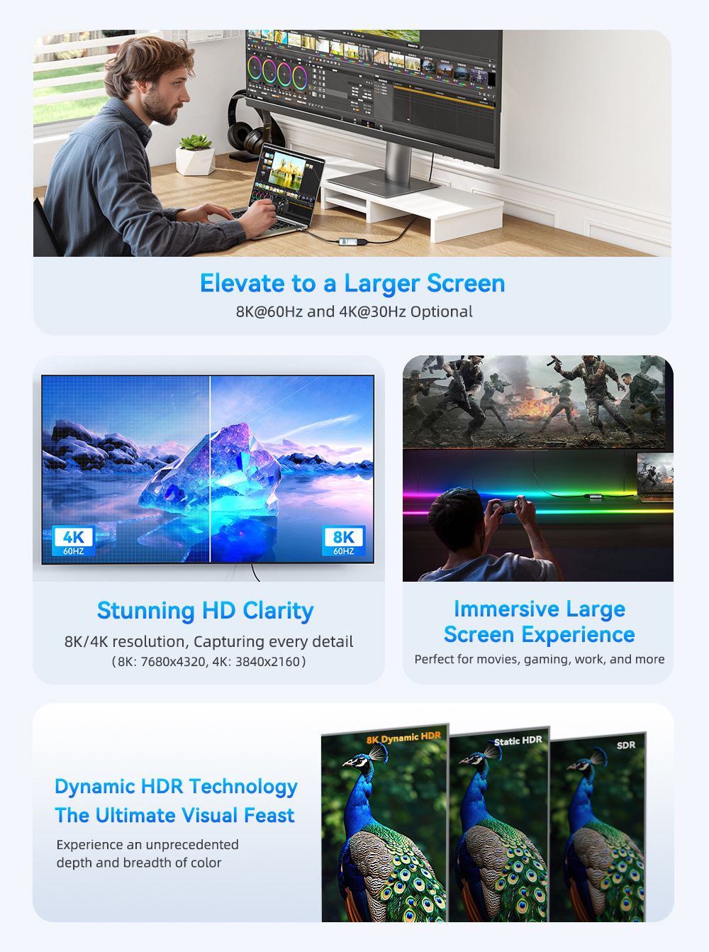 Adaptor video ESSAGER ES-OTG23 - HDMI la USB-C - gri închis