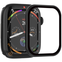 Rurihai sticlă securizată cu ramă din plastic pentru Apple Watch 41mm - negru