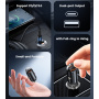 Încărcător auto mini Toocki TQ-CC34A cu porturi USB-C / USB-A - 30W - negru
