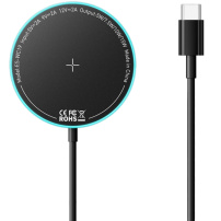 Încărcător wireless ESSAGER ES-WC19 MagSafe cu iluminare pentru iPhone / AirPods - 15W - negru