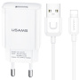 Set adaptor USAMS T21 cu port USB-A și cablu USB-A la Lightning - 10.5W - 1 m - alb