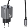 Set adaptor USAMS CC264 cu port USB-C și cablu integrat USB-C - 30W - 1,2 m - gri închis