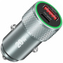 Încărcător auto TOTUDESIGN DCCPD-010 cu porturi USB-C / USB-A - 22,5W - gri