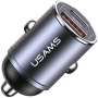 Încărcător auto USAMS US-CC206 cu porturi USB-C / USB-A - 30W - gri