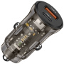 Încărcător auto USAMS US-CC164 cu porturi USB-C / USB-A - 30W - gri