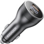 Încărcător auto ESSAGER ES-CC17 cu display și porturi USB-C / USB-A - 100W - gri