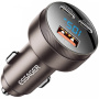 Încărcător auto ESSAGER FSJ-008 cu afișaj și porturi 2x USB-C / USB-A - 105W - maro