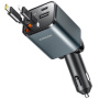 JOYROOM CCL05 Set încărcător auto cu porturi USB-C / USB-A și cablu retractabil Lightning și USB-C - 50W - 0,8 m - gri închis
