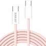 Cablu de încărcare și date împletit ENKAY - USB-C la USB-C - 2 m - roz