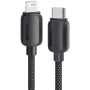 Cablu de încărcare și date împletit ESSAGER ES-X46 - USB-C la Lightning - 2 m - negru