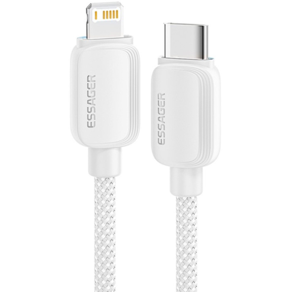 Cablu de încărcare și date ESSAGER ES-X46 împletit - USB-C la Lightning - 2 m - argintiu