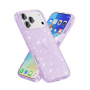 Husă transparentă cu sclipici pentru iPhone 17 Pro Max - violet