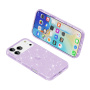 Husă transparentă cu sclipici pentru iPhone 17 Pro Max - violet