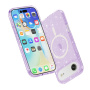 Husă transparentă cu sclipici și MagSafe pentru iPhone Air - violet