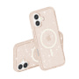 Husă transparentă cu sclipici și MagSafe pentru iPhone 17 - roz-auriu