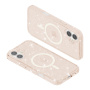 Husă transparentă cu sclipici și MagSafe pentru iPhone 17 - roz-auriu