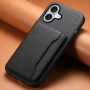Husă de piele cu buzunar pentru carduri pentru iPhone 17 - negru
