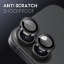 Sticlă NORTHJO cu ramă metalică pentru protecția lentilelor camerei foto spate pentru iPhone 17 - gri închis