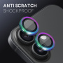 Sticlă NORTHJO cu cadru metalic pentru protecția lentilelor camerei spate pentru iPhone 17 - curcubeu