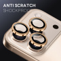 Sticlă NORTHJO cu ramă metalică pentru protecția lentilelor camerei spate pentru iPhone 17 Pro / 17 Pro Max - auriu