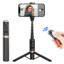 Selfie stick Bluetooth Q12 cu trepied pentru iPhone - negru