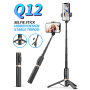 Selfie stick Bluetooth Q12 cu trepied pentru iPhone - negru
