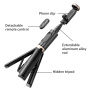 Selfie stick Bluetooth Q12 cu trepied pentru iPhone - negru