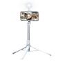 Z16 Băț panoramic Bluetooth pentru selfie cu trepied și lumină pentru iPhone - alb