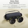 Boxă Bluetooth wireless Yesido YSW11 cu iluminare de fundal - negru