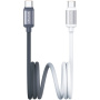 USAMS US-SJ757 cablu de încărcare și date împletit în două culori - USB-C la USB-C - 1,2 m - gri/alb