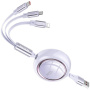 Cablu retractabil de încărcare și date 3 în 1 WEKOME Star Series - USB-A la USB-C / Lightning / micro USB - 1,2 m - violet