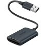 Adaptor UGREEN 2-în-1 cu cititor de carduri - slot pentru card SD / TF la USB-A - gri închis