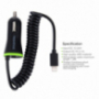 Încărcător auto HAWEEL (2.1A) lightning / conector 8 pini - 1,2 m negru