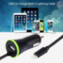 Încărcător auto HAWEEL (2.1A) lightning / conector 8 pini - 1,2 m negru