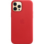 Husă Original Apple din piele cu MagSafe pentru iPhone 12 Pro Max - Roșu