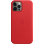 Husă Original Apple din piele cu MagSafe pentru iPhone 12 Pro Max - Roșu