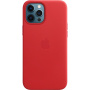 Husă Original Apple din piele cu MagSafe pentru iPhone 12 Pro Max - Roșu