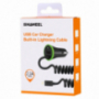 Încărcător auto HAWEEL (2.1A) lightning / conector 8 pini - 1,2 m negru