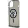 Karl Lagerfeld IML Glitter Karl and Choupette Sketch husă sclipitoare cu MagSafe pentru iPhone 15 - gri