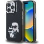 Karl Lagerfeld IML Aquarelle Karl and Choupette husă pentru iPhone 15 Pro - negru