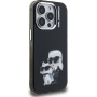 Karl Lagerfeld IML Aquarelle Karl and Choupette husă pentru iPhone 15 Pro - negru