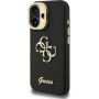 Husă Guess Grained 4G Logo cu suport rabatabil pentru iPhone 16 - negru