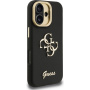 Husă Guess Grained 4G Logo cu suport rabatabil pentru iPhone 16 - negru