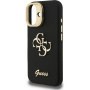 Husă Guess Grained 4G Logo cu suport rabatabil pentru iPhone 16 - negru
