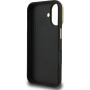 Husă Guess Grained 4G Logo cu suport rabatabil pentru iPhone 16 - negru